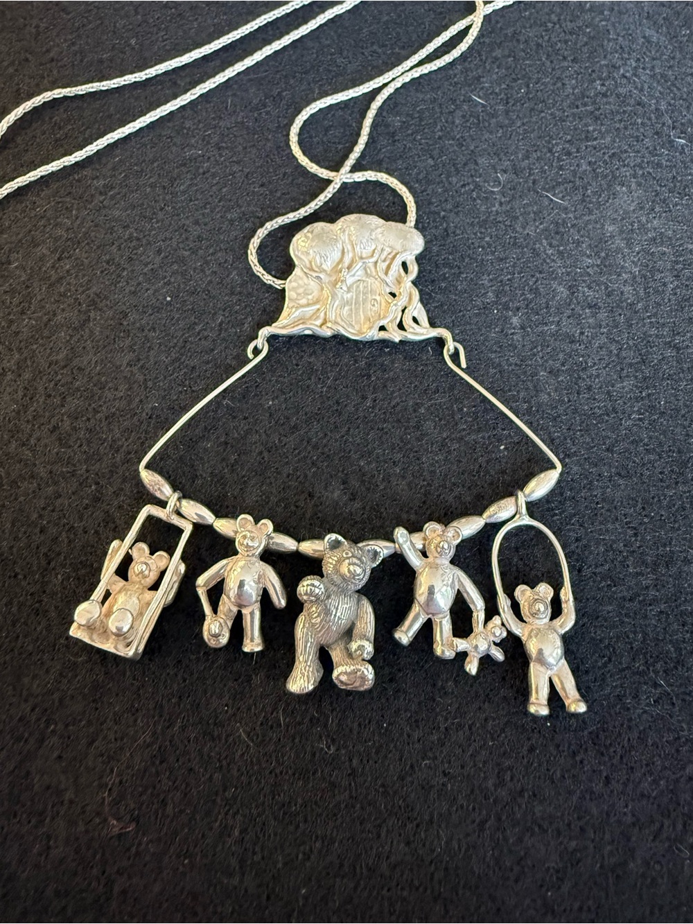 Marty Magic Sterling Silver Bear Pendant with 20 inch Sterling Chain